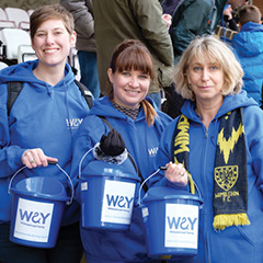WAY members collecting donations